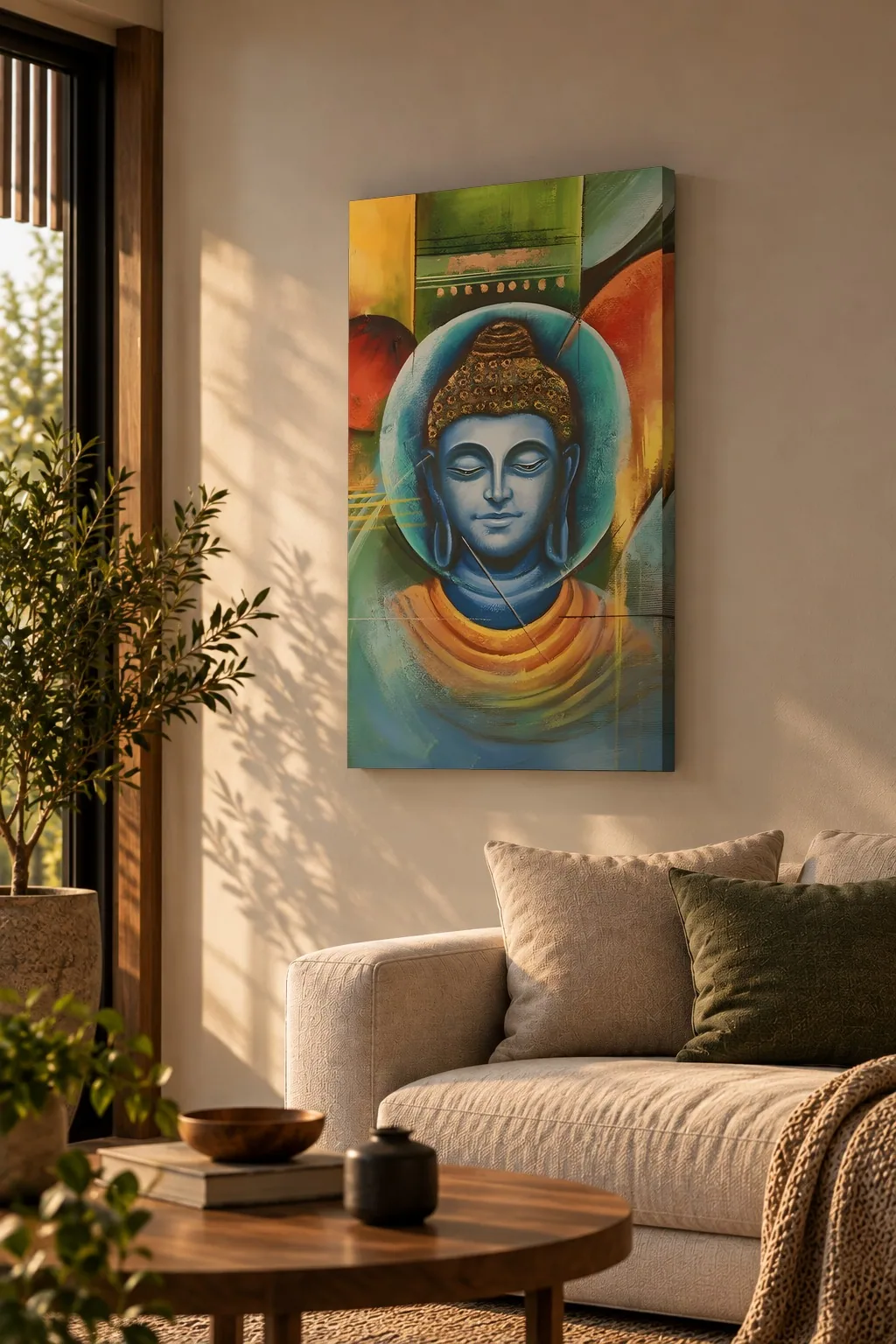 Quadro Buda Azul na parede