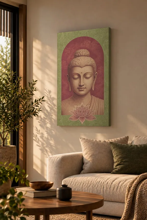 Quadro Buda da Lótus na parede