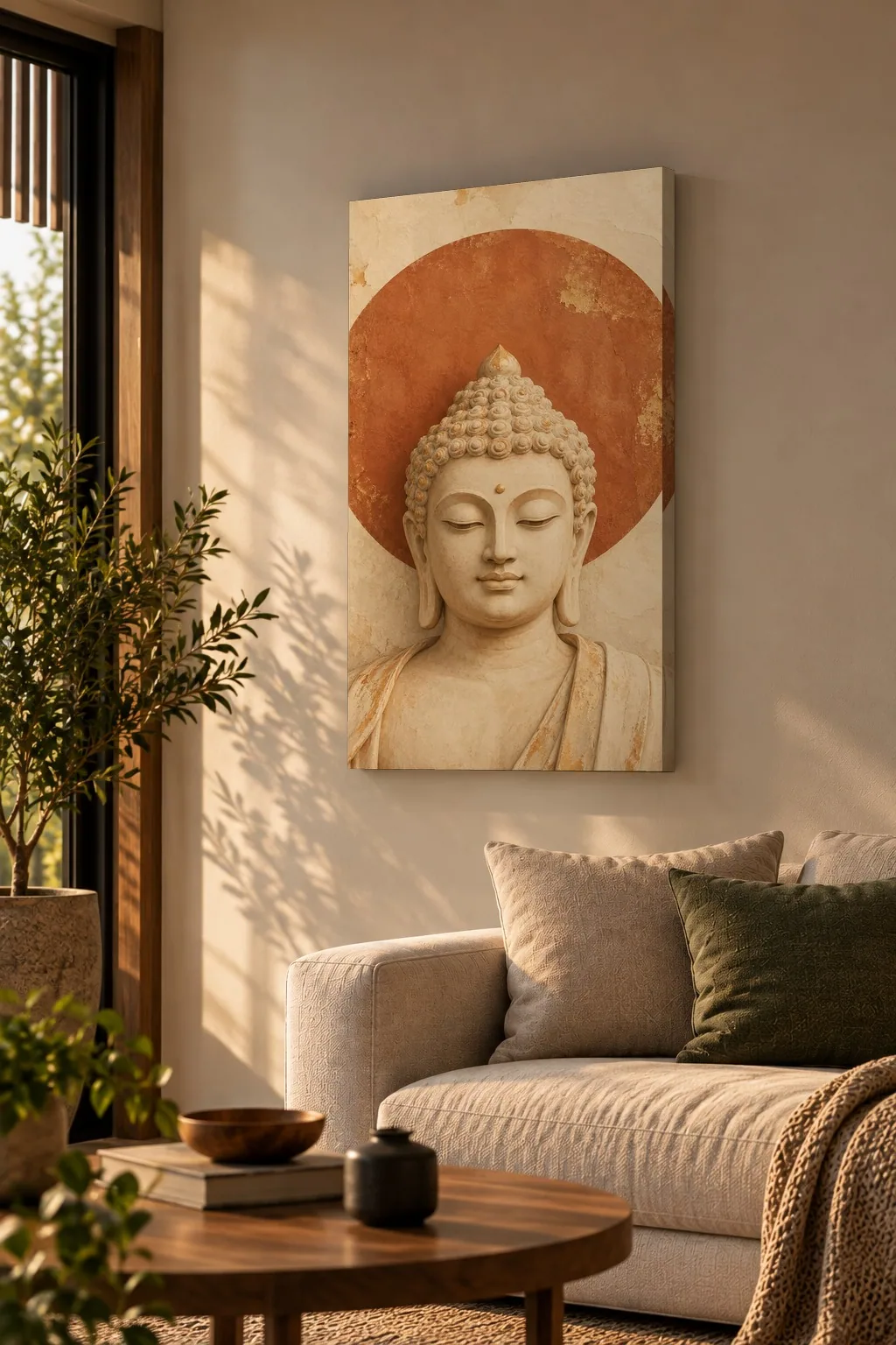 Quadro Buda Terracota na parede