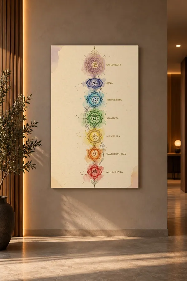 Quadro Os Sete Chakras na parede