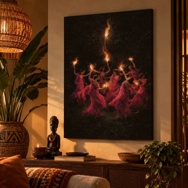 Quadro Dança do Fogo na parede