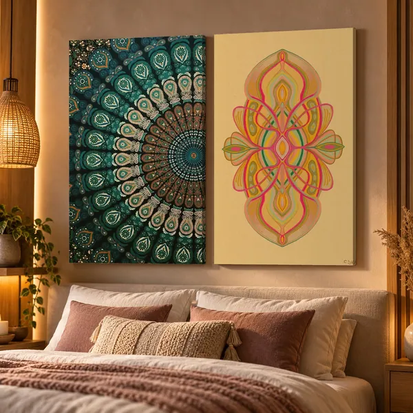 Composição Dupla Mandalas na parede