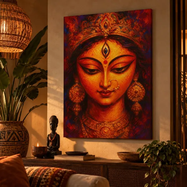 Quadro Durga na parede