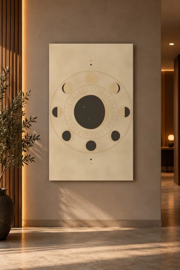 Quadro Eclipse Dourado na parede