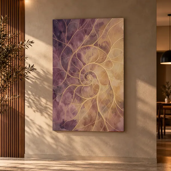 Quadro Espiral Violeta na parede