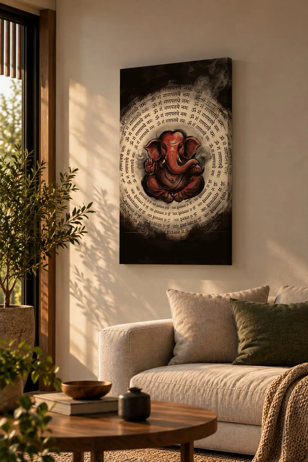 Quadro Ganesha do Mantra na parede