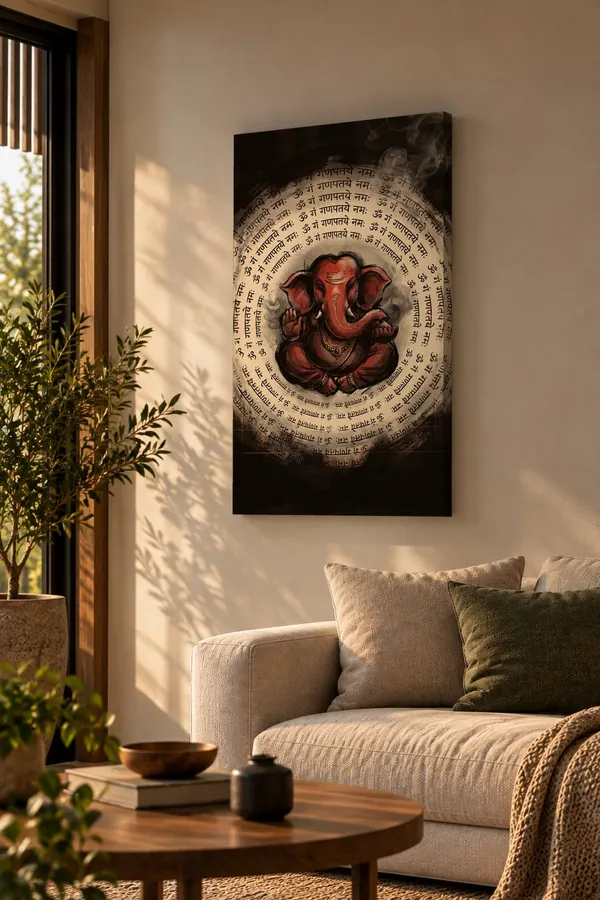 Quadro Ganesha do Mantra na parede