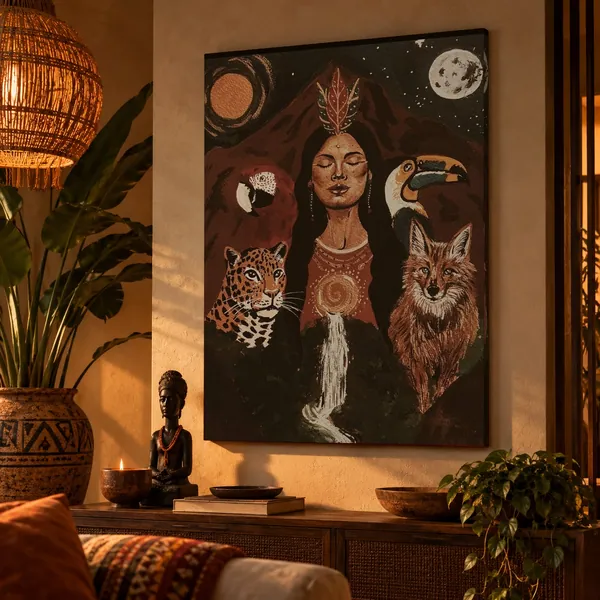 Quadro Guardiã da Floresta na parede