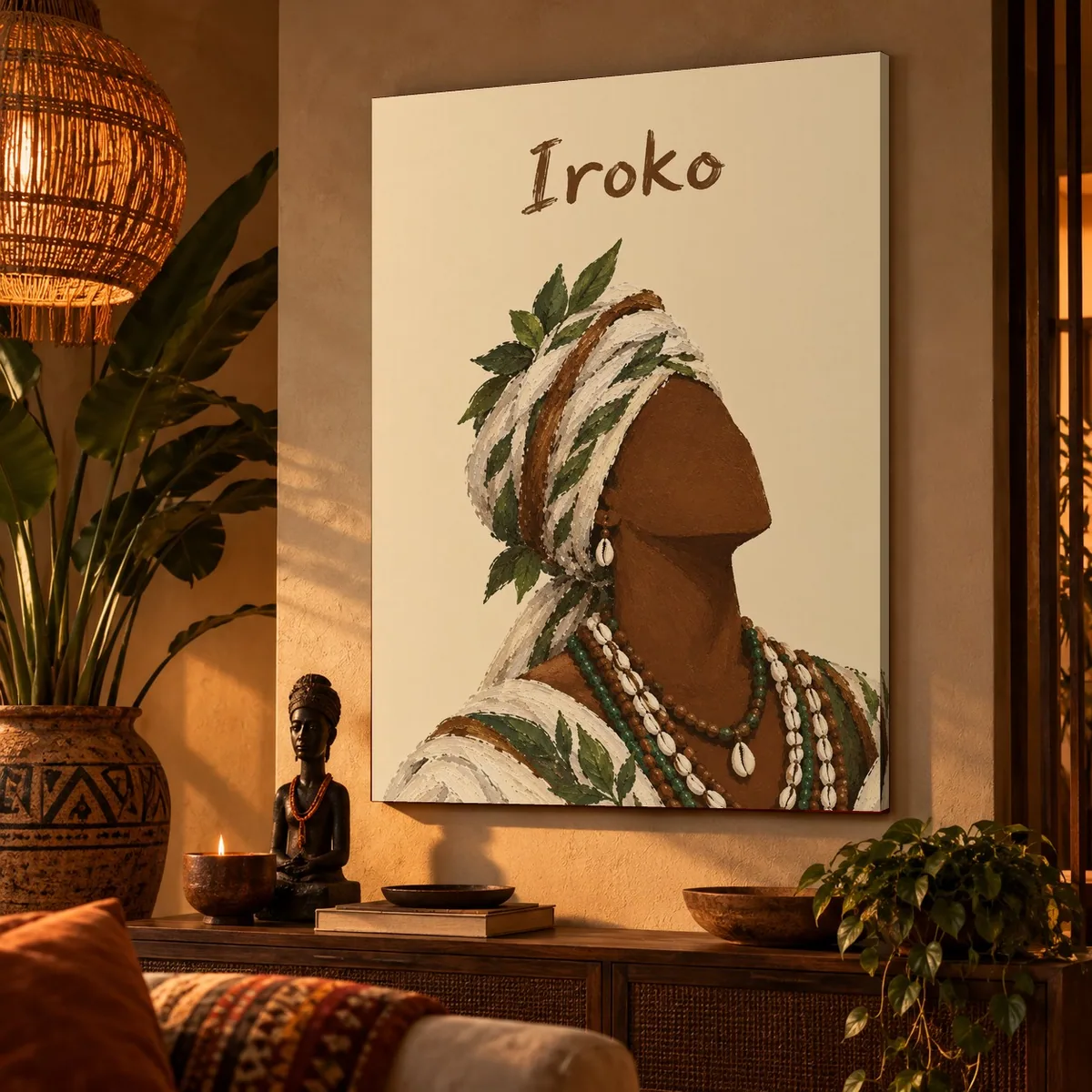 Quadro Iroko na parede
