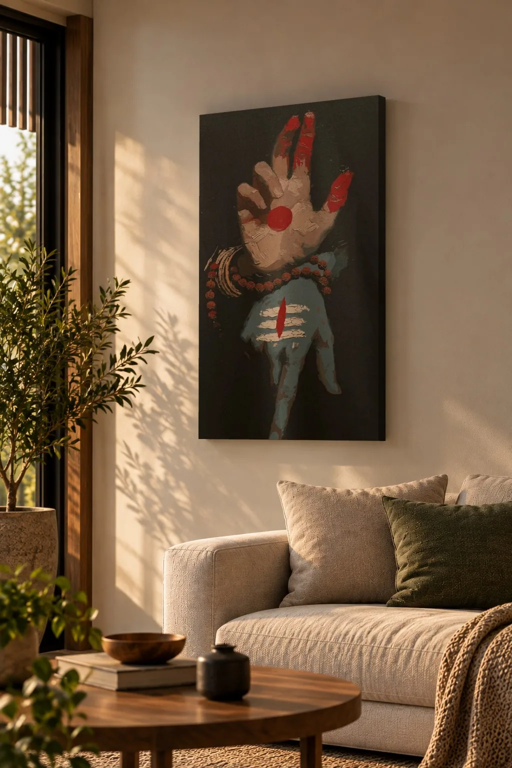 Quadro Mãos de Shiva e Parvati na parede