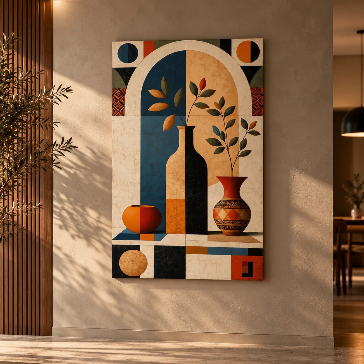 Quadro Natureza Morta Geométrica na parede