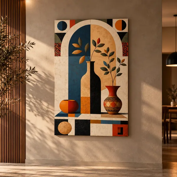 Quadro Natureza Morta Geométrica na parede