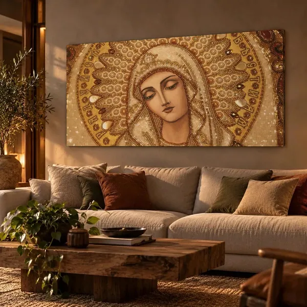 Quadro Nossa Senhora em Mosaico na parede