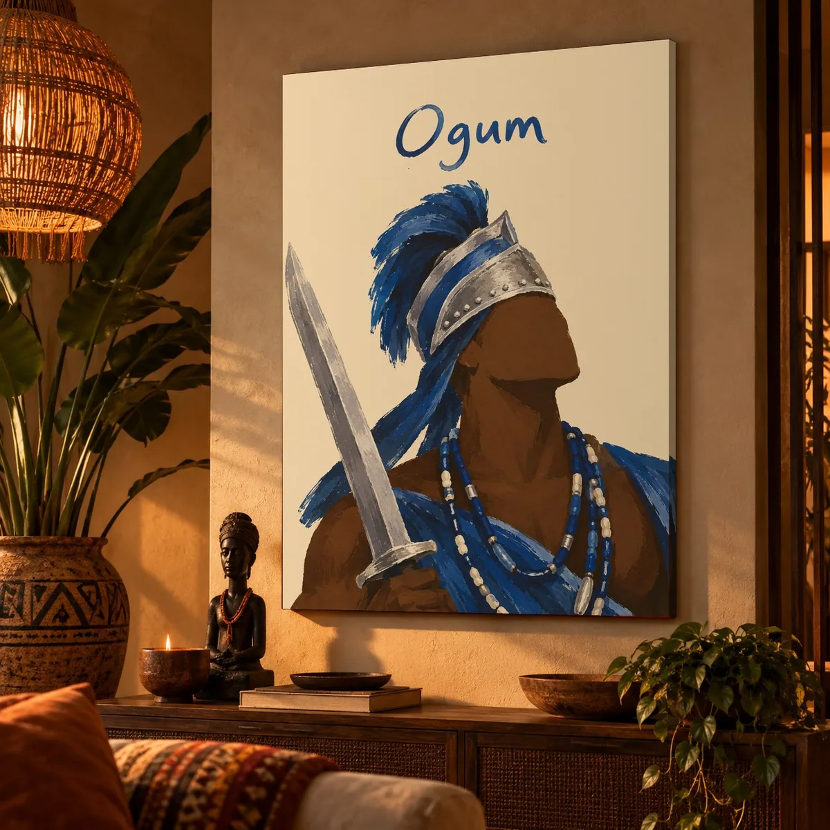 Quadro Ogum na parede