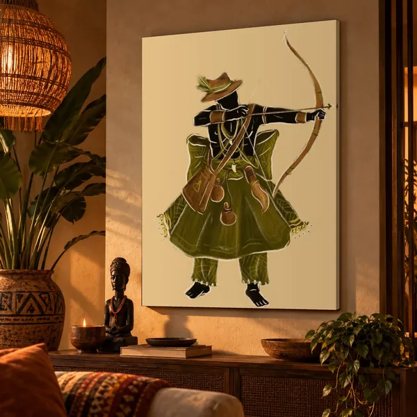 Quadro Oxóssi Caçador na parede