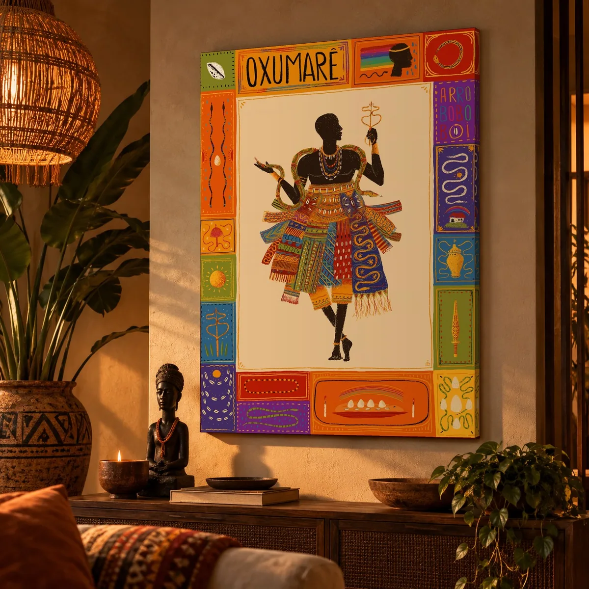 Quadro Oxumarê na parede
