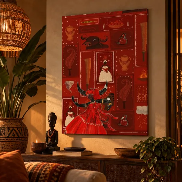 Quadro Oyá Ventania na parede