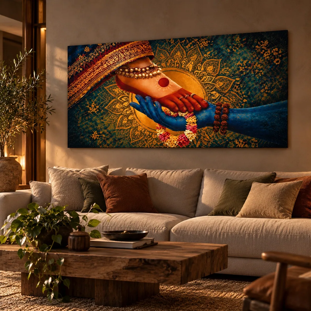 Quadro Devoção de Shiva e Parvati na parede