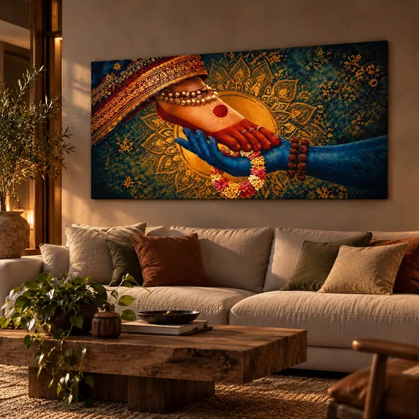 Quadro Devoção de Shiva e Parvati na parede