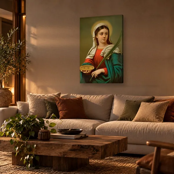 Quadro Santa Luzia na parede