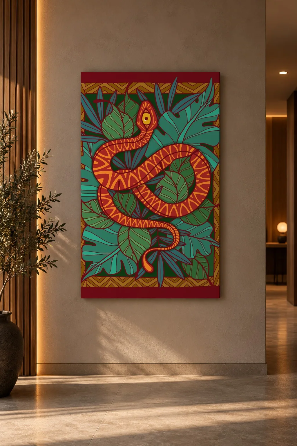 Quadro Serpente Sagrada na parede