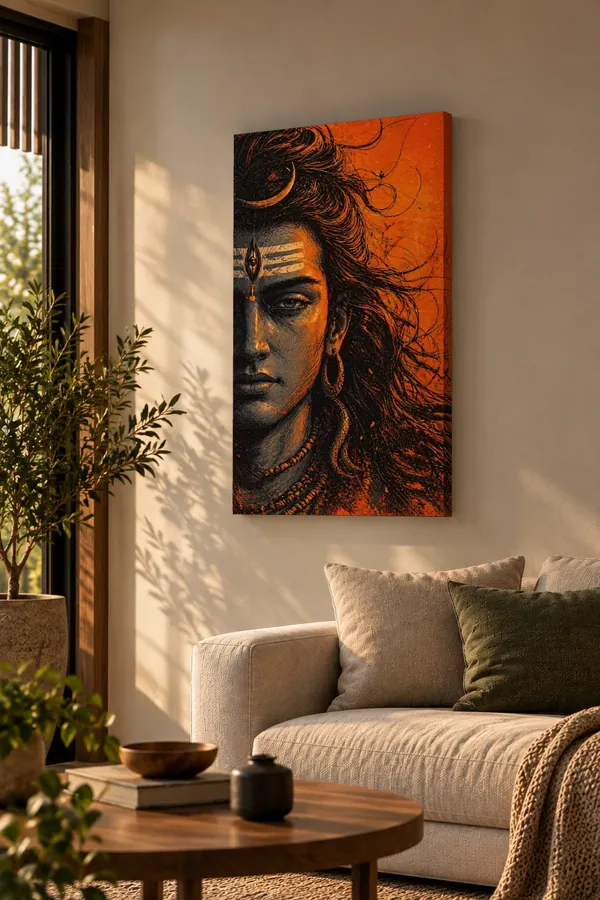 Quadro Shiva de Fogo na parede